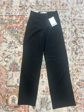 Bershka Black Straight-Leg Dress Trousers